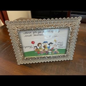 Nicole Miller 4x6 Silver Jeweled Flower Frame w/Leather Insole